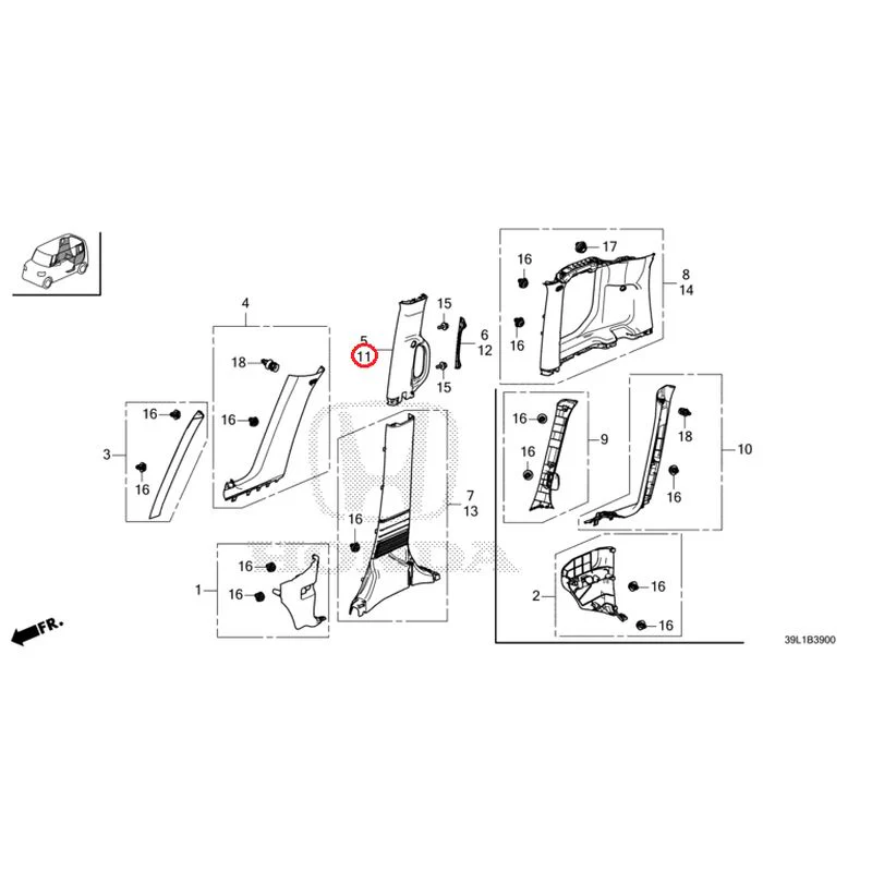 [NEW] JDM HONDA N-BOX JOY JF6 2025 Pillar Garnish GENUINE OEM - Image 12