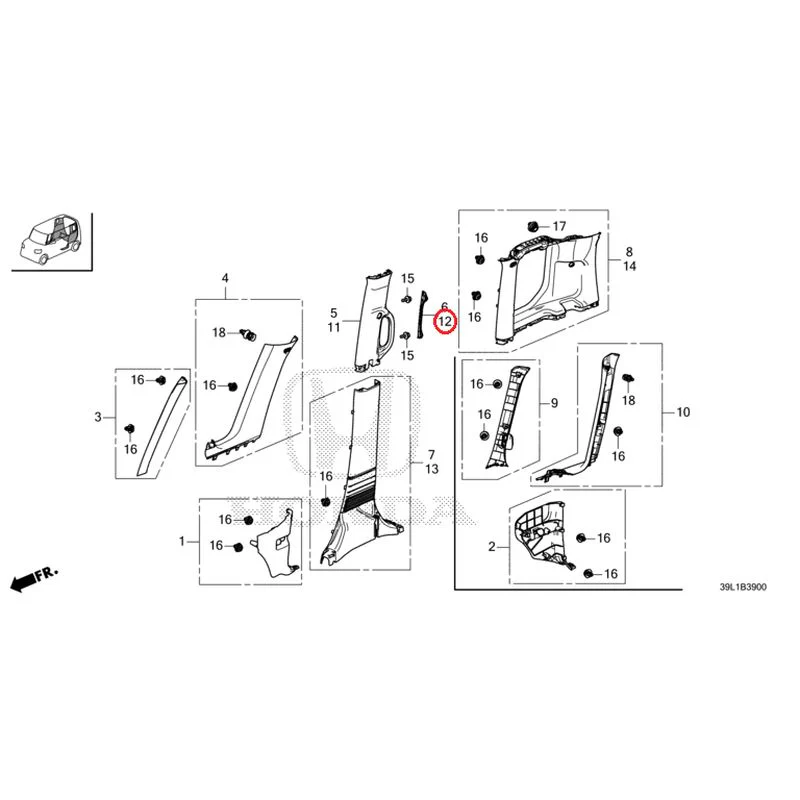 [NEW] JDM HONDA N-BOX JOY JF6 2025 Pillar Garnish GENUINE OEM - Image 13