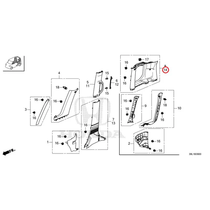 [NEW] JDM HONDA N-BOX JOY JF6 2025 Pillar Garnish GENUINE OEM - Image 15