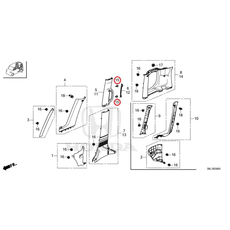 [NEW] JDM HONDA N-BOX JOY JF6 2025 Pillar Garnish GENUINE OEM - Image 16