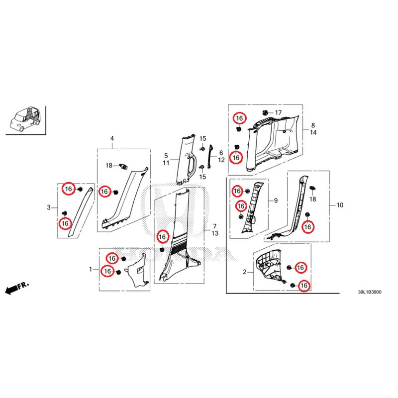 [NEW] JDM HONDA N-BOX JOY JF6 2025 Pillar Garnish GENUINE OEM - Image 17