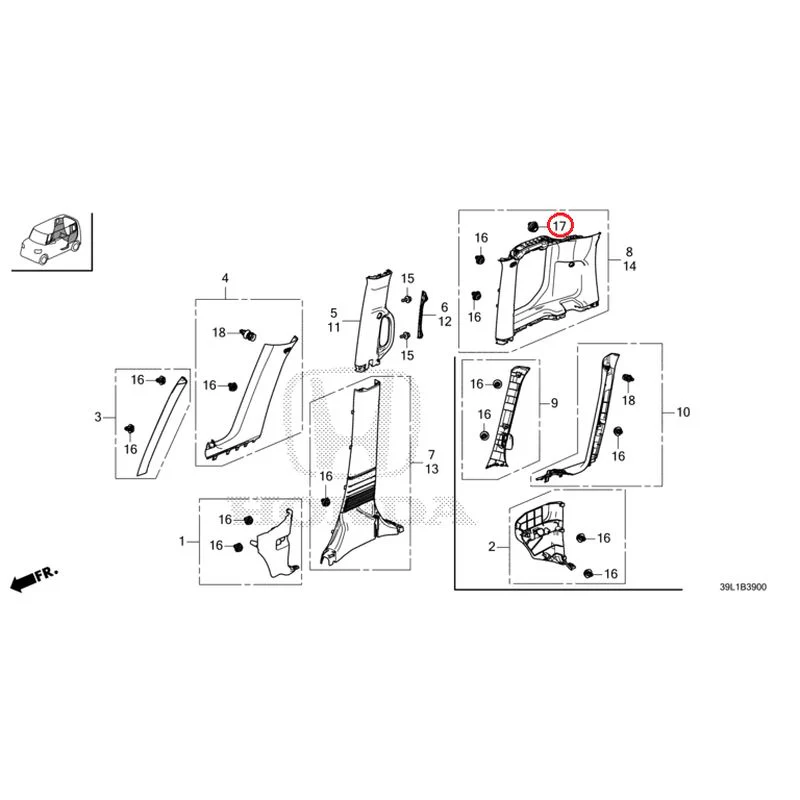 [NEW] JDM HONDA N-BOX JOY JF6 2025 Pillar Garnish GENUINE OEM - Image 18