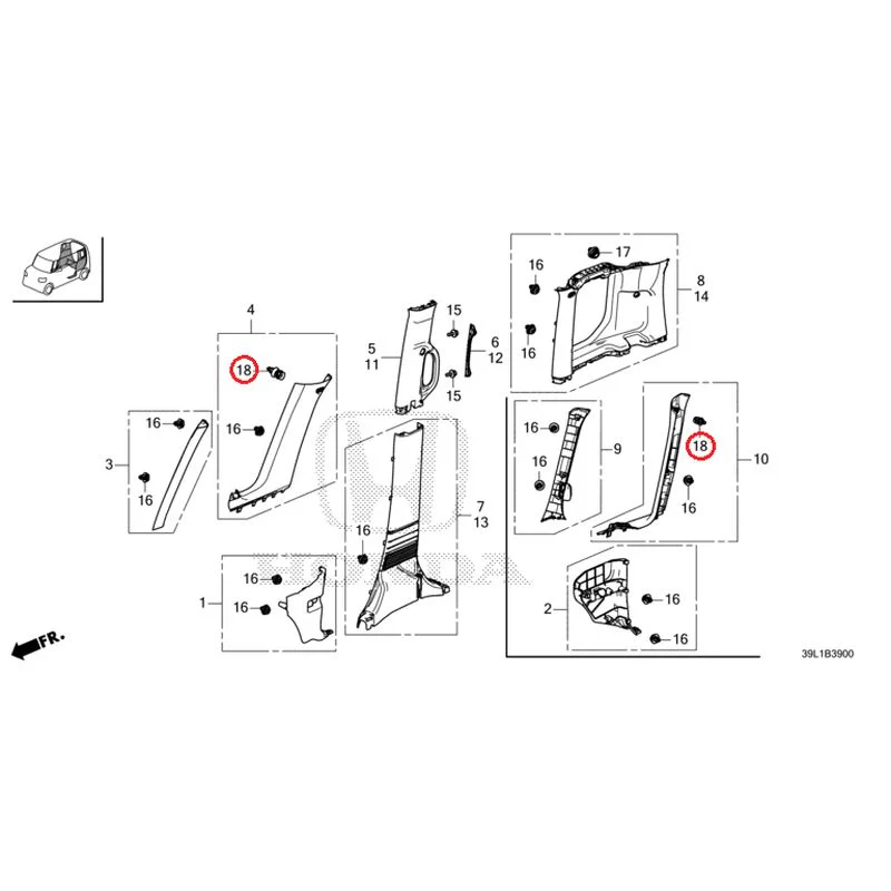 [NEW] JDM HONDA N-BOX JOY JF6 2025 Pillar Garnish GENUINE OEM - Image 19