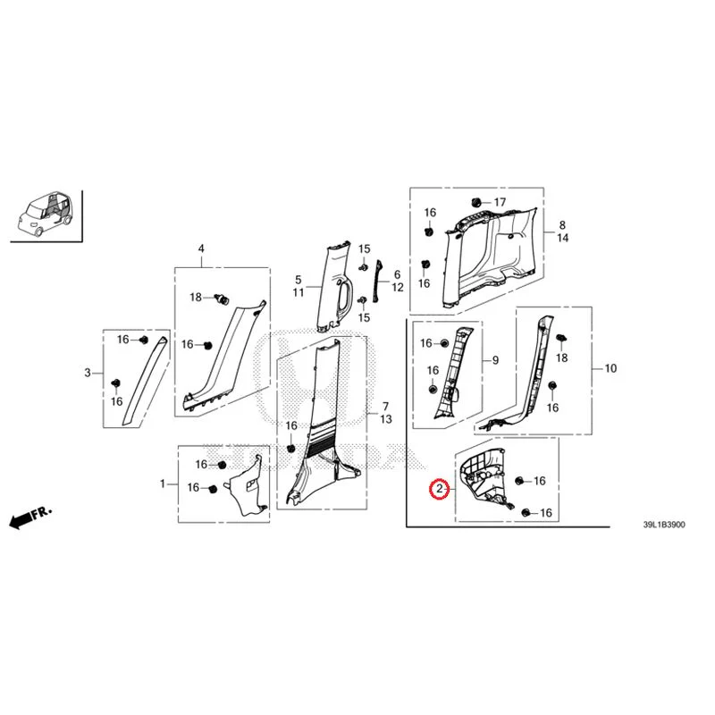 [NEW] JDM HONDA N-BOX JOY JF6 2025 Pillar Garnish GENUINE OEM - Image 3