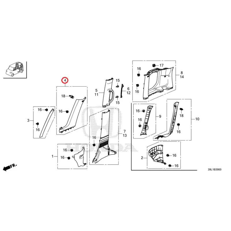 [NEW] JDM HONDA N-BOX JOY JF6 2025 Pillar Garnish GENUINE OEM - Image 5