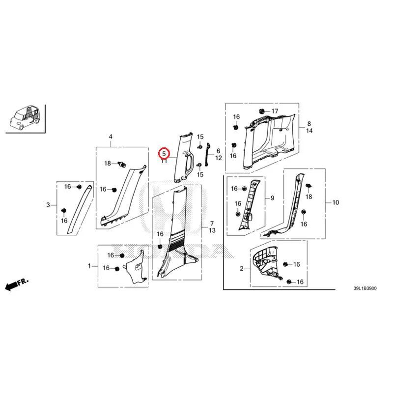 [NEW] JDM HONDA N-BOX JOY JF6 2025 Pillar Garnish GENUINE OEM - Image 6