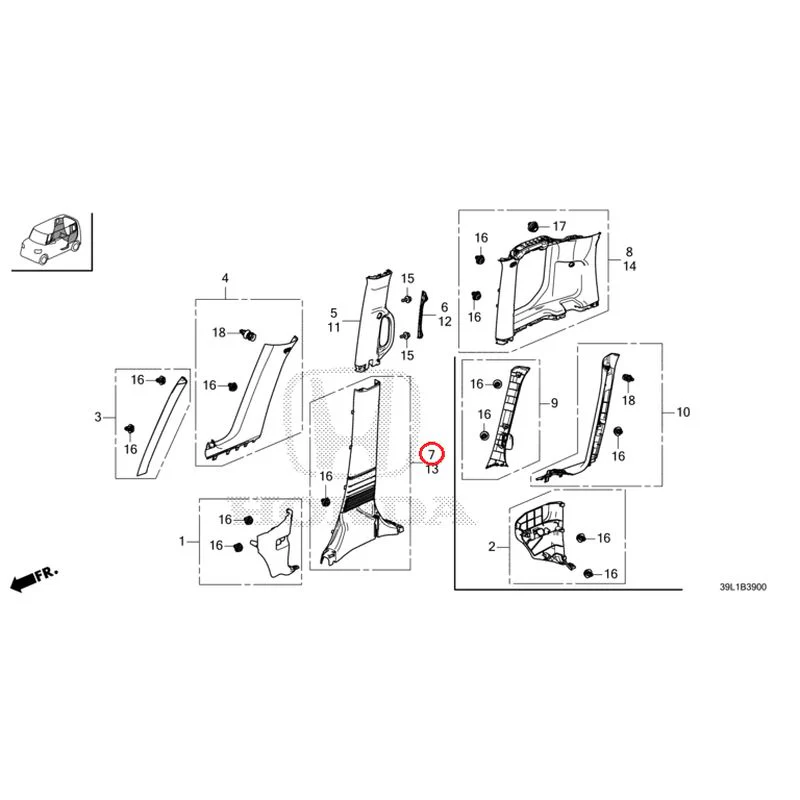 [NEW] JDM HONDA N-BOX JOY JF6 2025 Pillar Garnish GENUINE OEM - Image 8