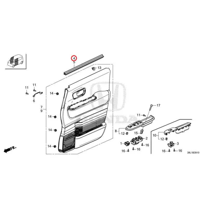 [NEW] JDM HONDA N-BOX JOY JF6 2025 Front Door Lining GENUINE OEM - Image 5