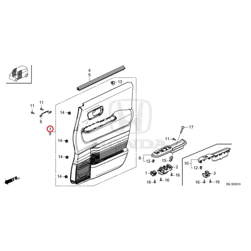 [NEW] JDM HONDA N-BOX JOY JF6 2025 Front Door Lining GENUINE OEM - Image 8