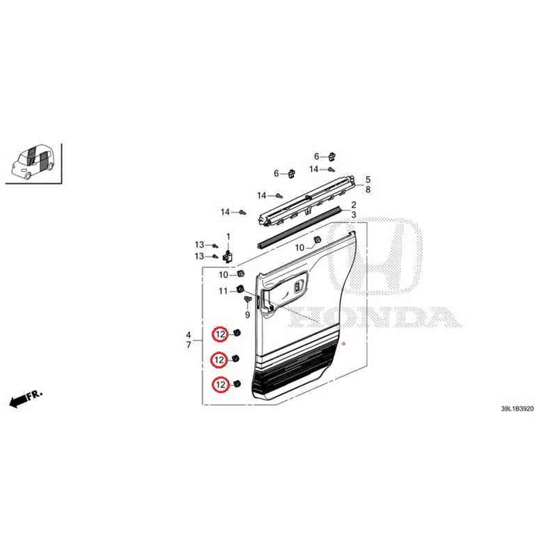 [NEW] JDM HONDA N-BOX JOY JF6 2025 Sliding Door Lining GENUINE OEM - Image 13