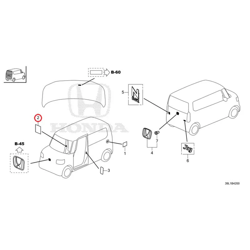 [NEW] JDM HONDA N-BOX JOY JF6 2025 Emblem/Caution Label GENUINE OEM - Image 3