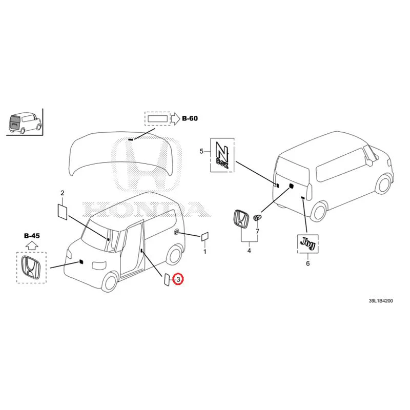[NEW] JDM HONDA N-BOX JOY JF6 2025 Emblem/Caution Label GENUINE OEM - Image 4