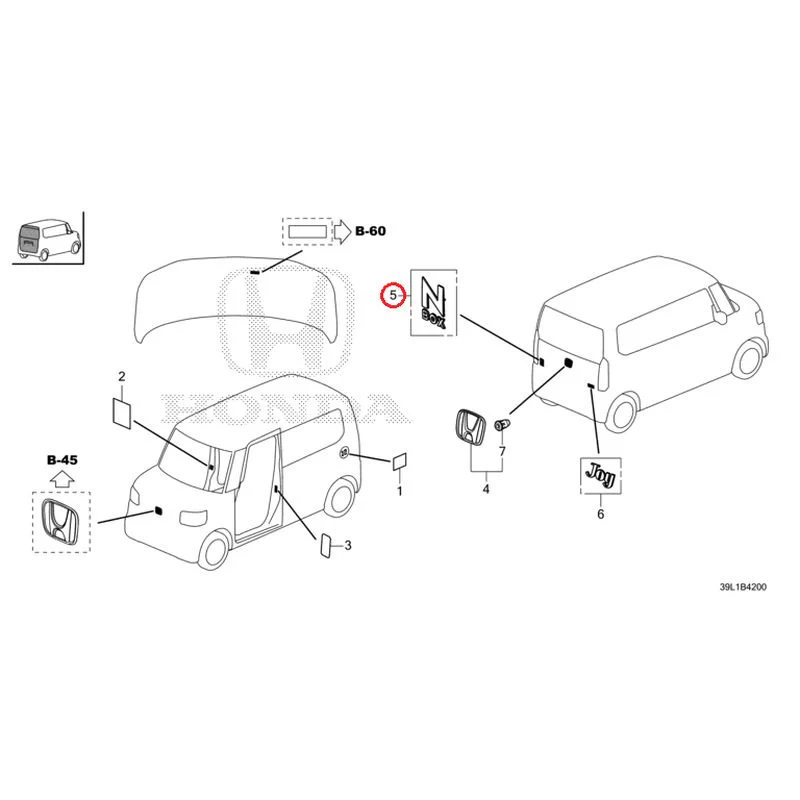 [NEW] JDM HONDA N-BOX JOY JF6 2025 Emblem/Caution Label GENUINE OEM - Image 6