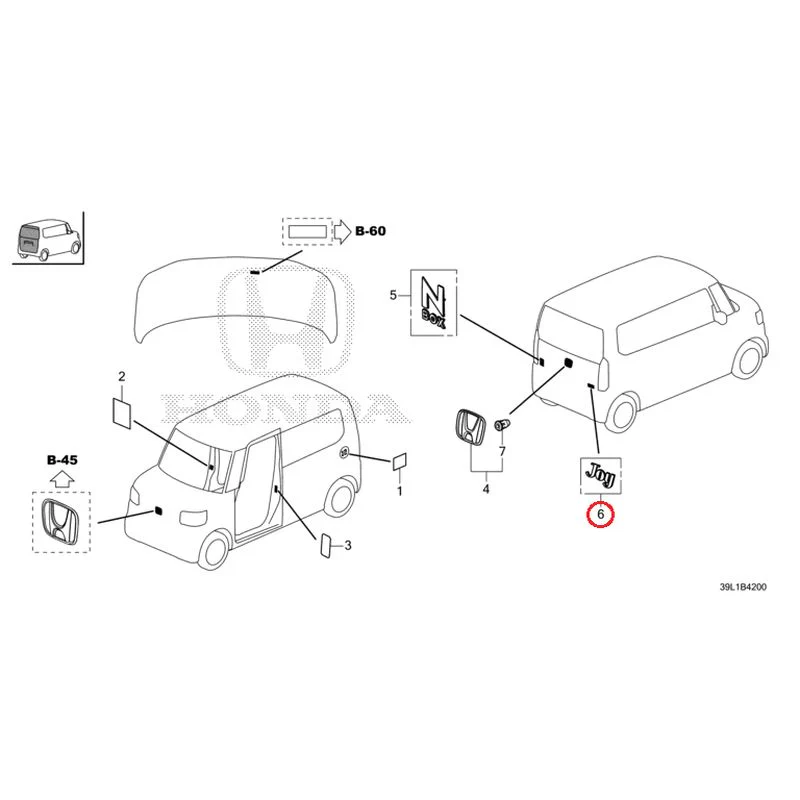 [NEW] JDM HONDA N-BOX JOY JF6 2025 Emblem/Caution Label GENUINE OEM - Image 7
