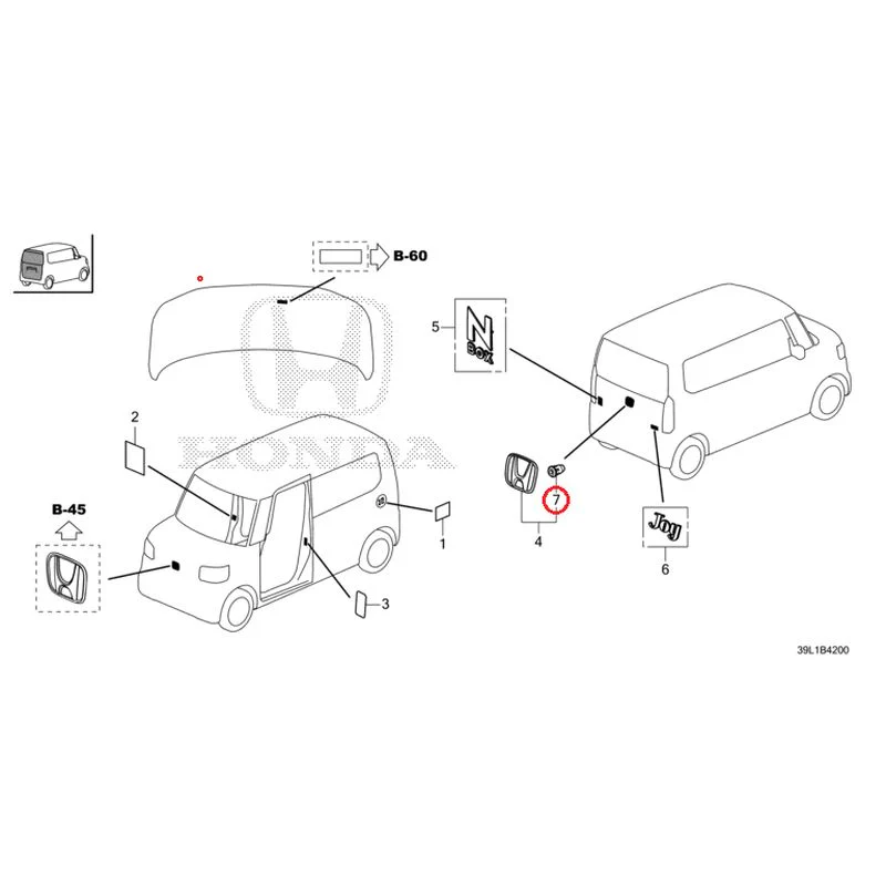 [NEW] JDM HONDA N-BOX JOY JF6 2025 Emblem/Caution Label GENUINE OEM - Image 8