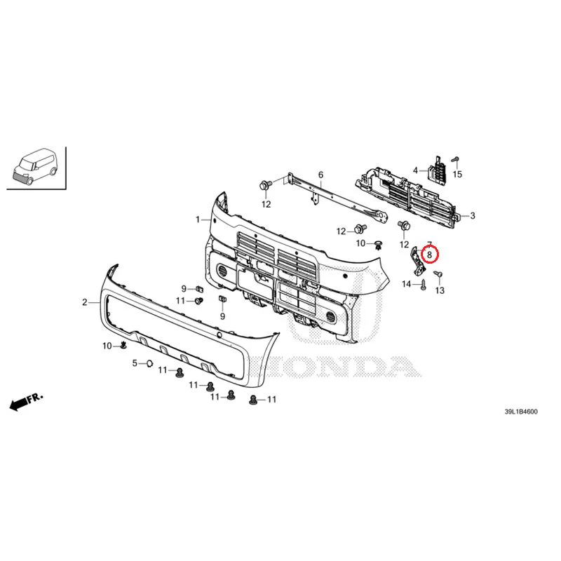 [NEW] JDM HONDA N-BOX JOY JF6 2025 Front Bumper GENUINE OEM - Image 12