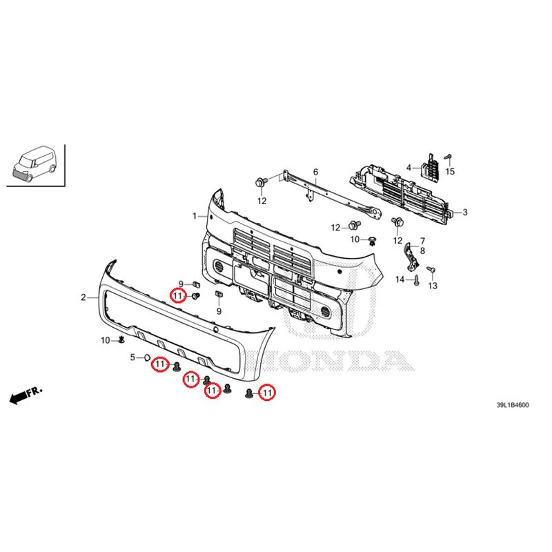 [NEW] JDM HONDA N-BOX JOY JF6 2025 Front Bumper GENUINE OEM - Image 15