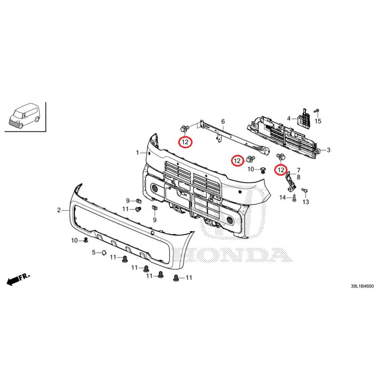 [NEW] JDM HONDA N-BOX JOY JF6 2025 Front Bumper GENUINE OEM - Image 16