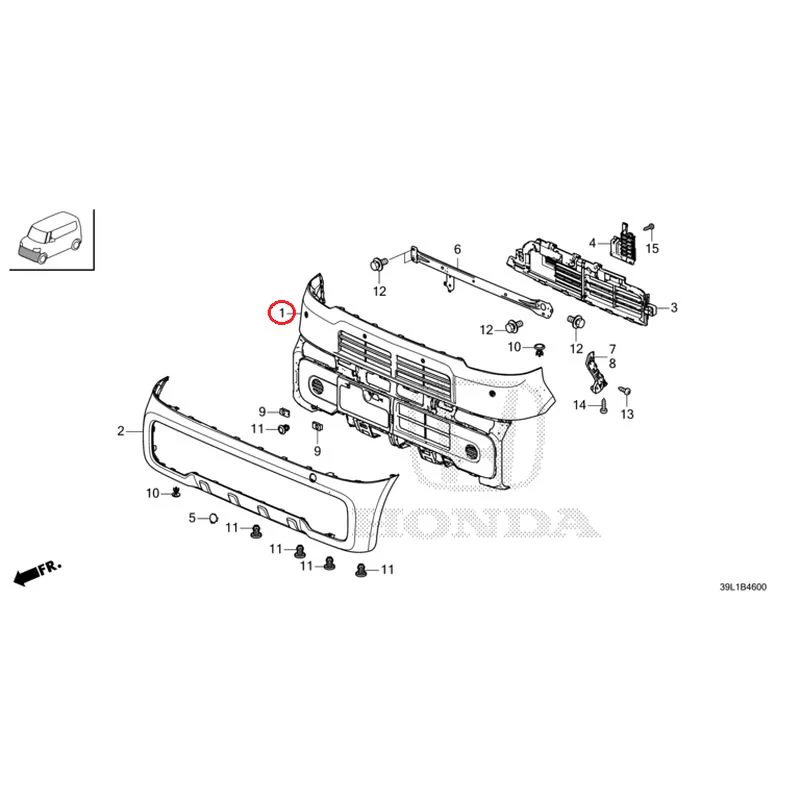 [NEW] JDM HONDA N-BOX JOY JF6 2025 Front Bumper GENUINE OEM - Image 2