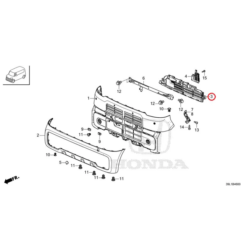 [NEW] JDM HONDA N-BOX JOY JF6 2025 Front Bumper GENUINE OEM - Image 8
