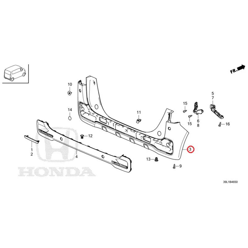 [NEW] JDM HONDA N-BOX JOY JF6 2025 Rear Bumper GENUINE OEM - Image 4
