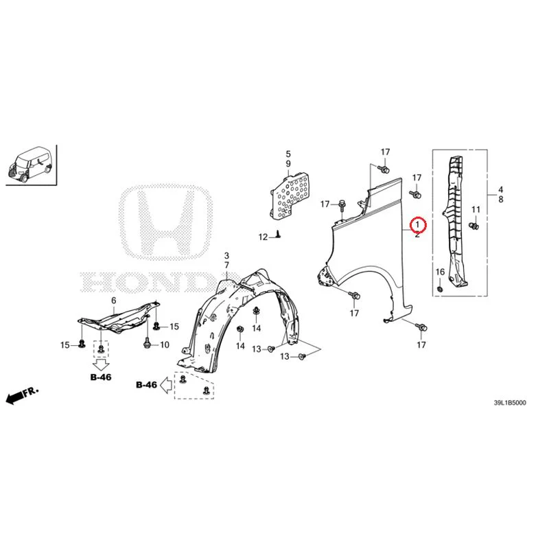 [NEW] JDM HONDA N-BOX JOY JF6 2025 Front Fenders GENUINE OEM - Image 2