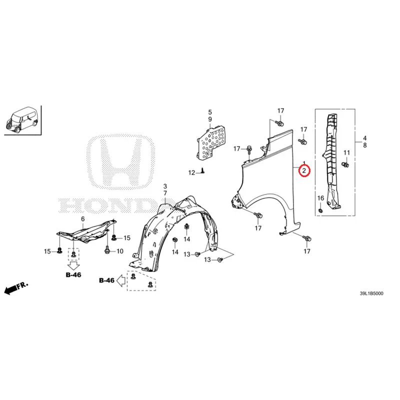 [NEW] JDM HONDA N-BOX JOY JF6 2025 Front Fenders GENUINE OEM - Image 3