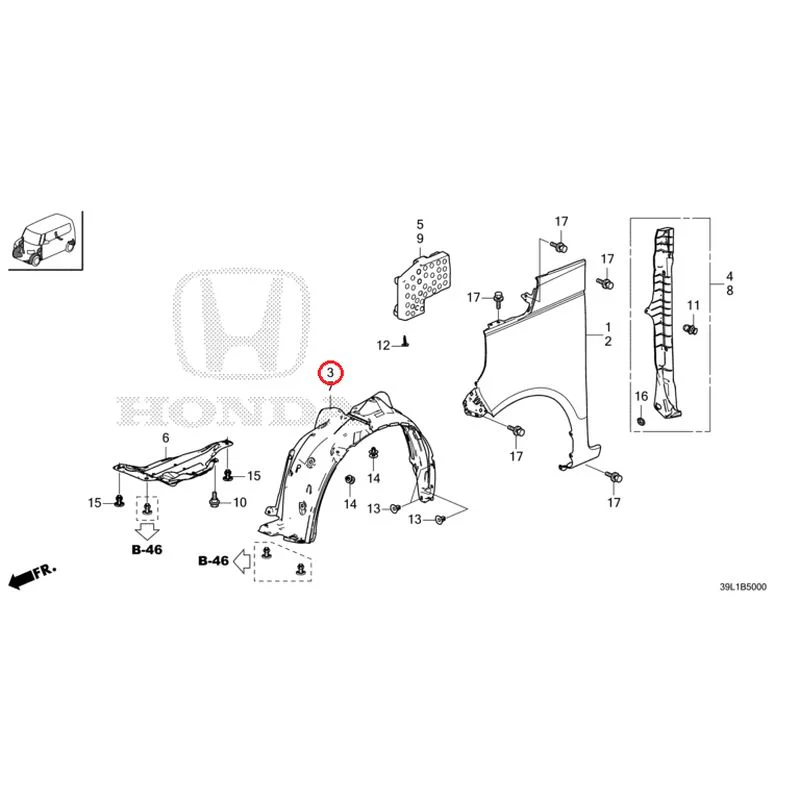 [NEW] JDM HONDA N-BOX JOY JF6 2025 Front Fenders GENUINE OEM - Image 4