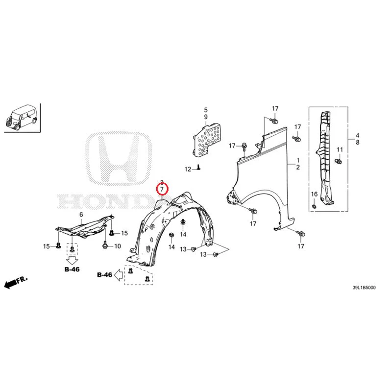 [NEW] JDM HONDA N-BOX JOY JF6 2025 Front Fenders GENUINE OEM - Image 8