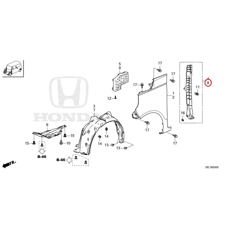 [NEW] JDM HONDA N-BOX JOY JF6 2025 Front Fenders GENUINE OEM - Image 9