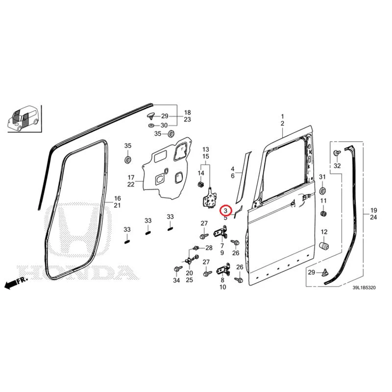 [NEW] JDM HONDA N-BOX JOY JF6 2025 Front Door Panel GENUINE OEM - Image 4