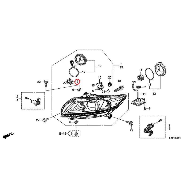 [NEW] JDM HONDA CR-Z ZF1 2012 Headlight (Hid) GENUINE OEM - Image 10