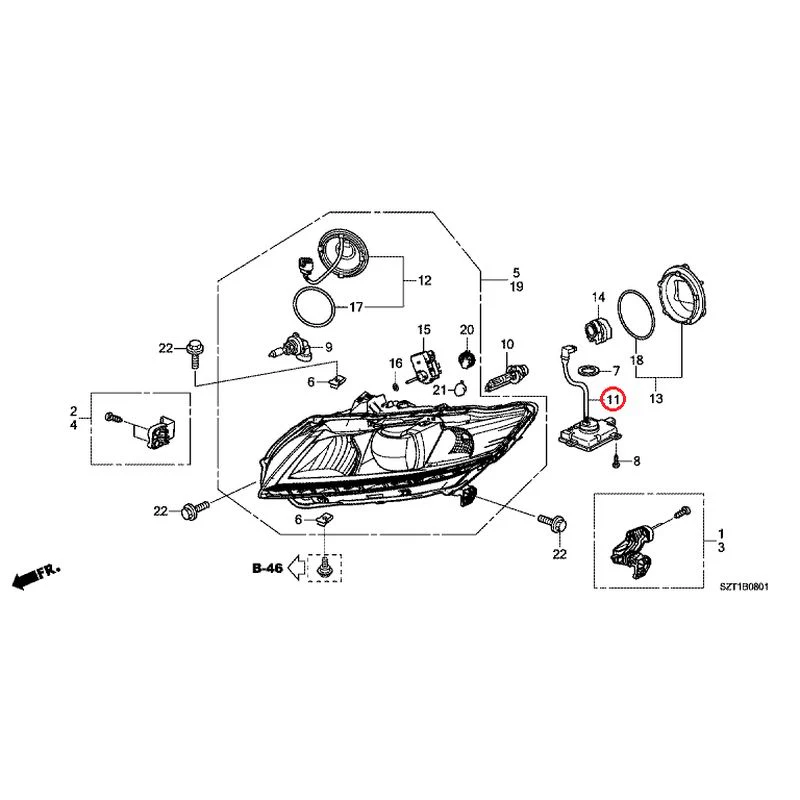 [NEW] JDM HONDA CR-Z ZF1 2012 Headlight (Hid) GENUINE OEM - Image 12