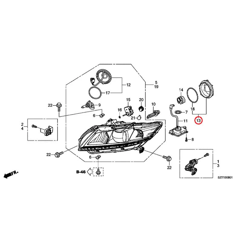 [NEW] JDM HONDA CR-Z ZF1 2012 Headlight (Hid) GENUINE OEM - Image 14