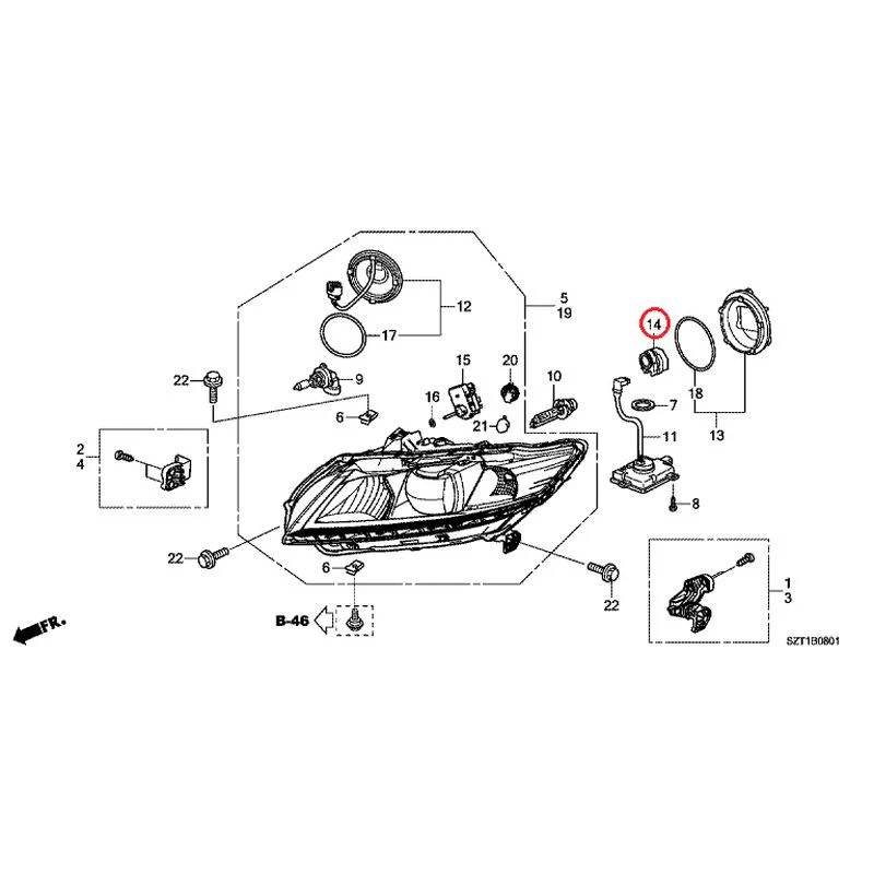 [NEW] JDM HONDA CR-Z ZF1 2012 Headlight (Hid) GENUINE OEM - Image 15