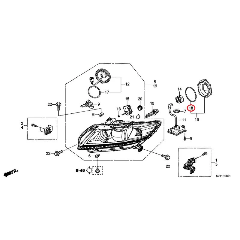 [NEW] JDM HONDA CR-Z ZF1 2012 Headlight (Hid) GENUINE OEM - Image 19