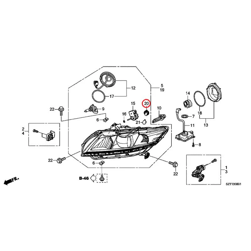 [NEW] JDM HONDA CR-Z ZF1 2012 Headlight (Hid) GENUINE OEM - Image 21