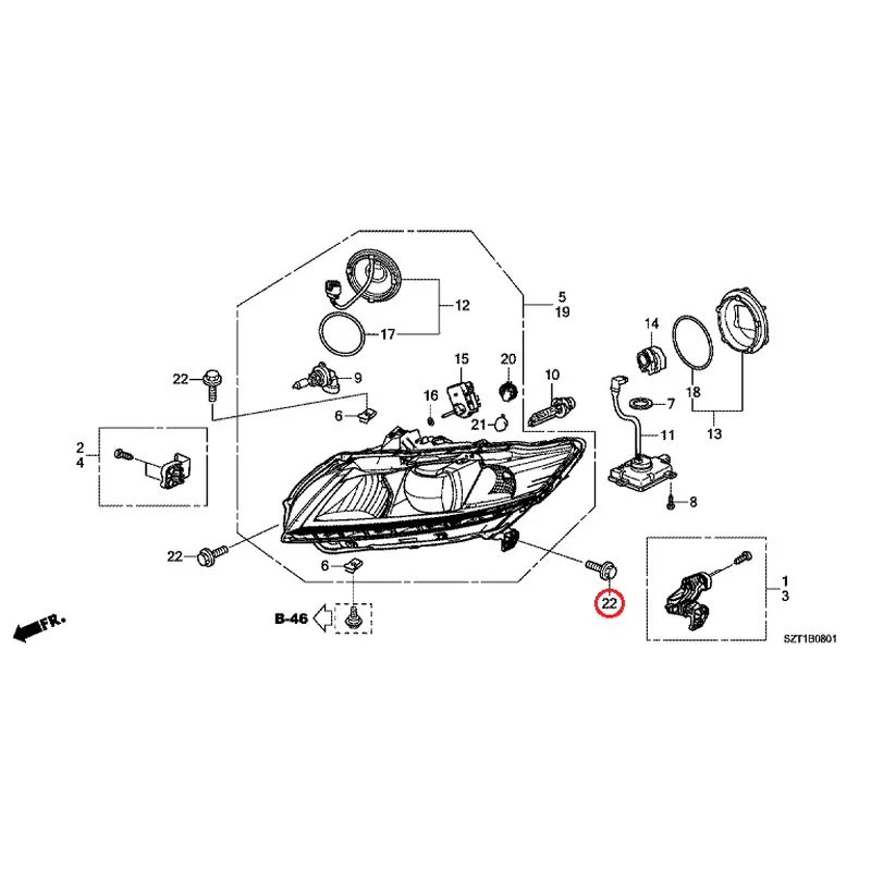 [NEW] JDM HONDA CR-Z ZF1 2012 Headlight (Hid) GENUINE OEM - Image 23