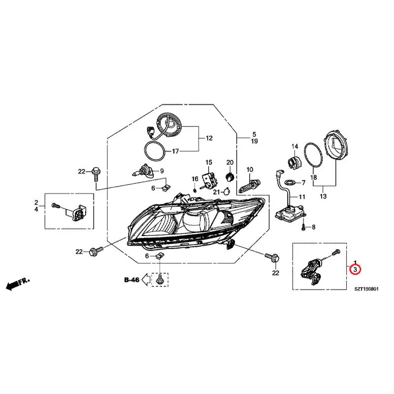 [NEW] JDM HONDA CR-Z ZF1 2012 Headlight (Hid) GENUINE OEM - Image 4