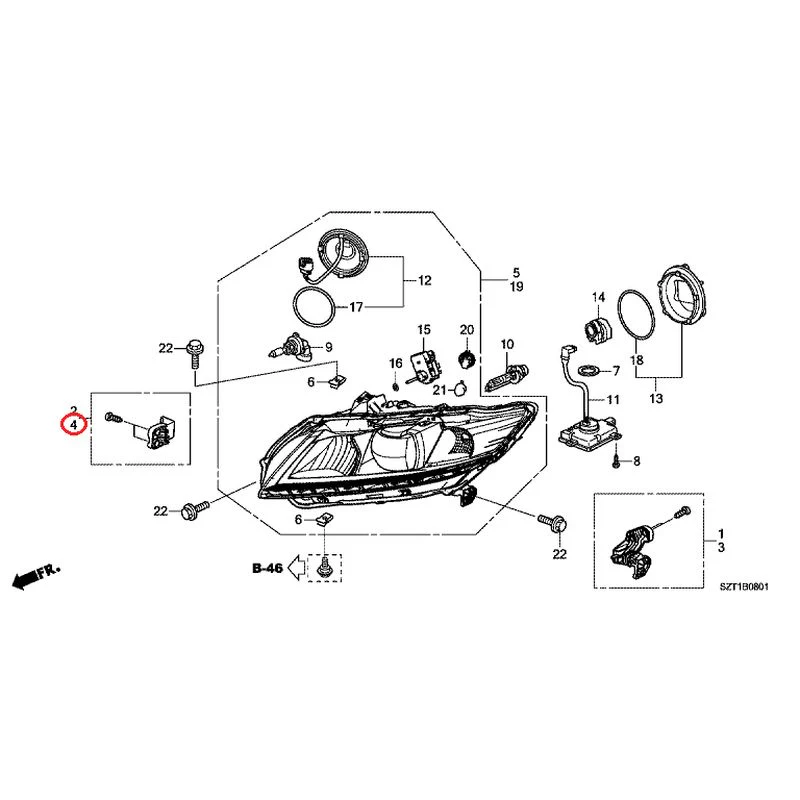 [NEW] JDM HONDA CR-Z ZF1 2012 Headlight (Hid) GENUINE OEM - Image 5