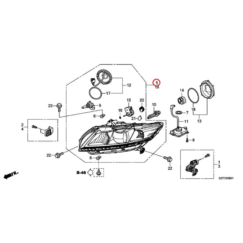 [NEW] JDM HONDA CR-Z ZF1 2012 Headlight (Hid) GENUINE OEM - Image 6