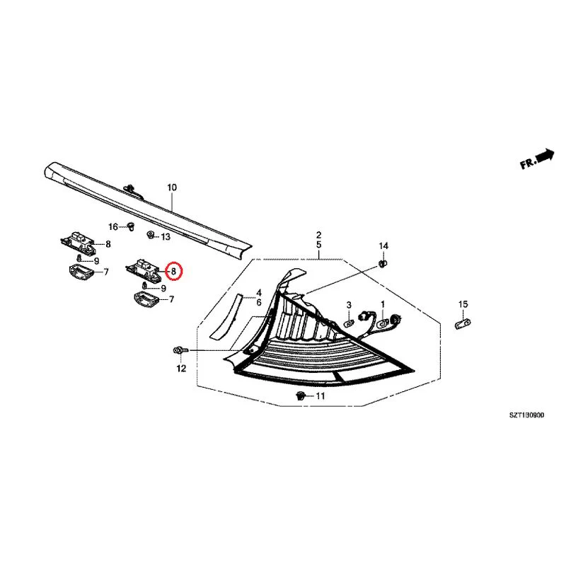 [NEW] JDM HONDA CR-Z ZF1 2012 Tail Lights/License Lights GENUINE OEM - Image 9