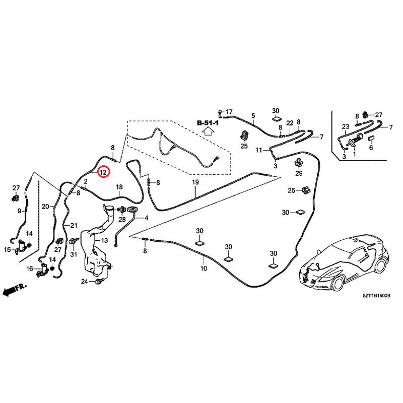 [NEW] JDM HONDA CR-Z ZF1 2012 Windshield Washer GENUINE OEM - Image 12