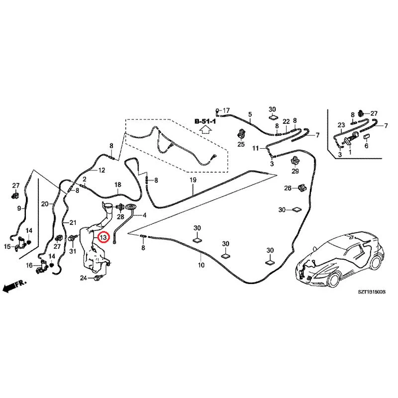[NEW] JDM HONDA CR-Z ZF1 2012 Windshield Washer GENUINE OEM - Image 13