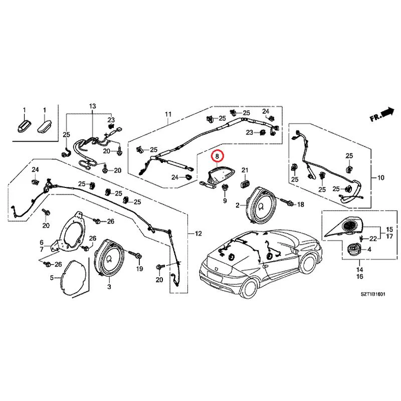 [NEW] JDM HONDA CR-Z ZF1 2012 Antenna/Speakers GENUINE OEM - Image 12