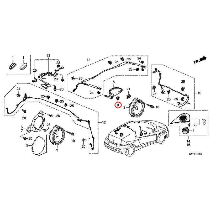 [NEW] JDM HONDA CR-Z ZF1 2012 Antenna/Speakers GENUINE OEM - Image 16