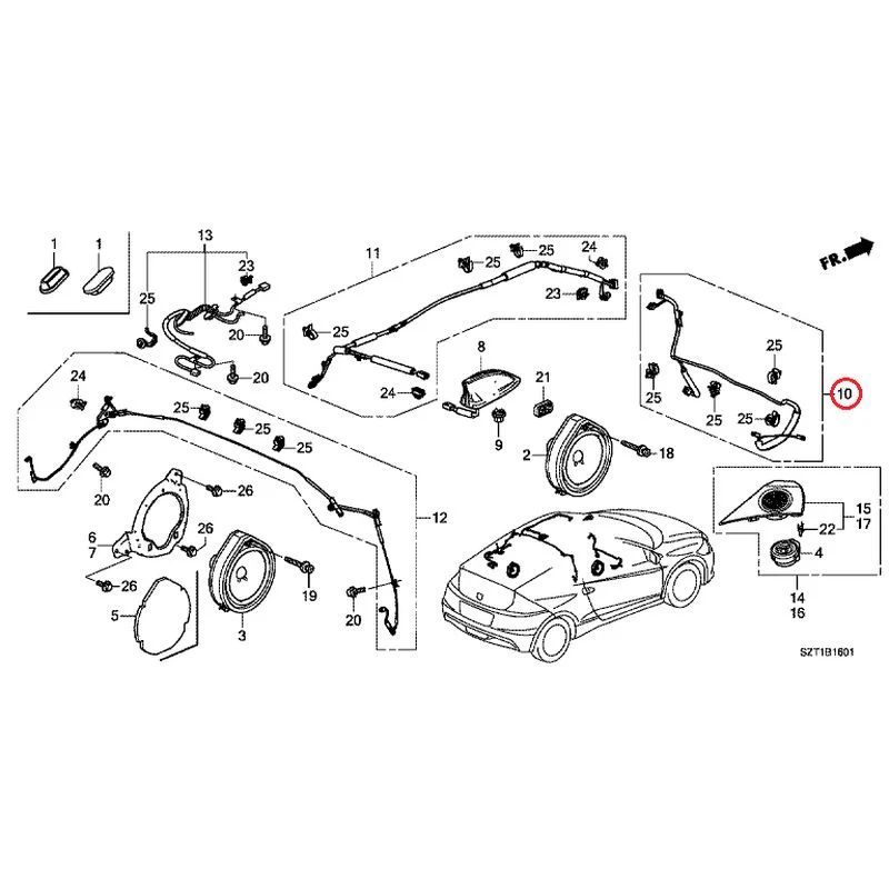 [NEW] JDM HONDA CR-Z ZF1 2012 Antenna/Speakers GENUINE OEM - Image 17