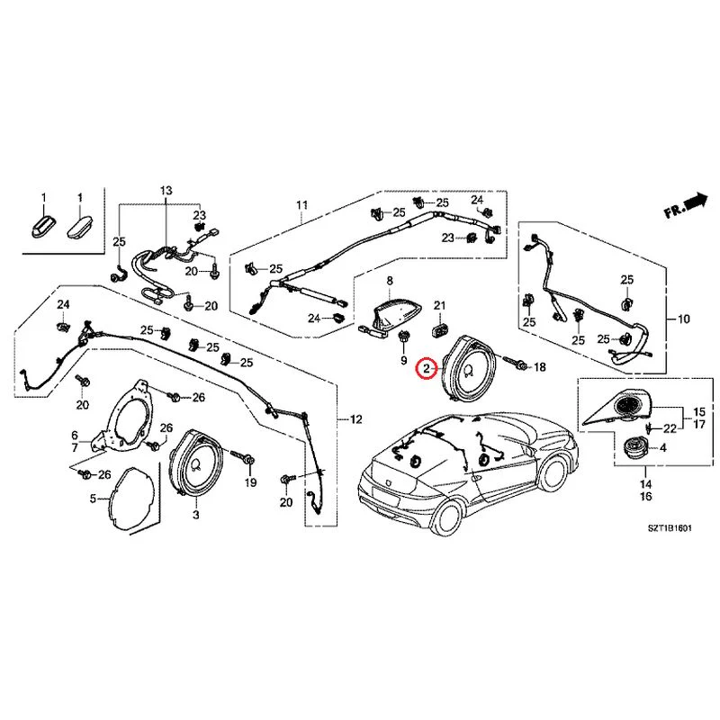 [NEW] JDM HONDA CR-Z ZF1 2012 Antenna/Speakers GENUINE OEM - Image 2