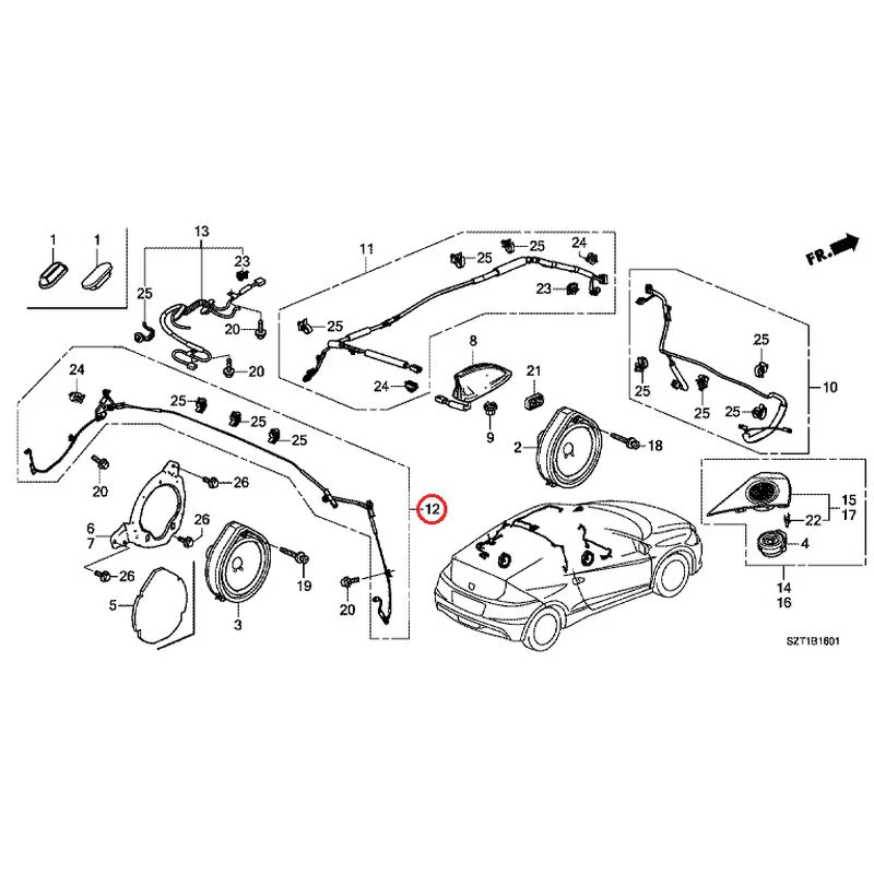 [NEW] JDM HONDA CR-Z ZF1 2012 Antenna/Speakers GENUINE OEM - Image 21