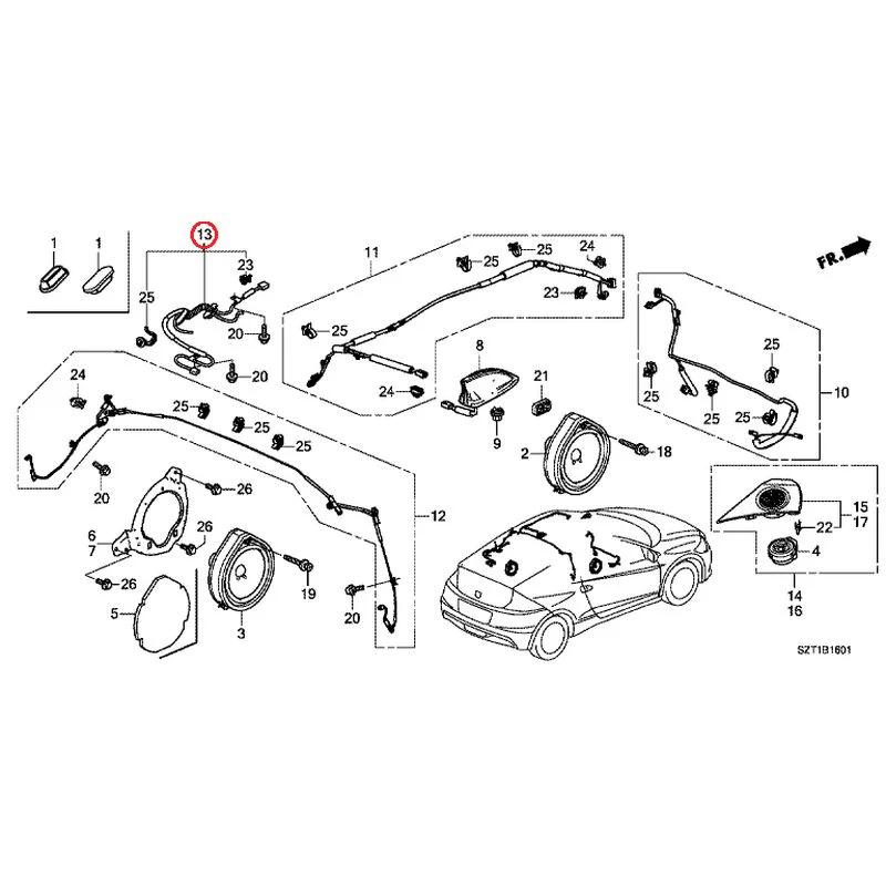 [NEW] JDM HONDA CR-Z ZF1 2012 Antenna/Speakers GENUINE OEM - Image 22